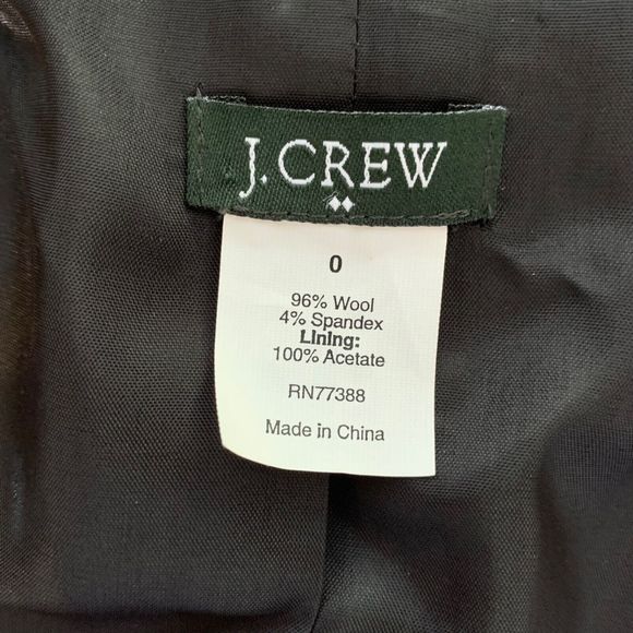 J. Crew Womens Blazer Jacket Wool Blend Black One Button Lined Size 0 - Picture 8 of 12